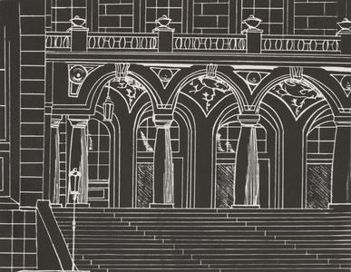 Etching of the Union's front entrance