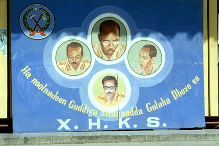 Political Billboard with Portraits of Military Leaders