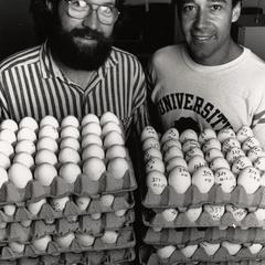 Sean Carroll and Bruce Thalley with eggs