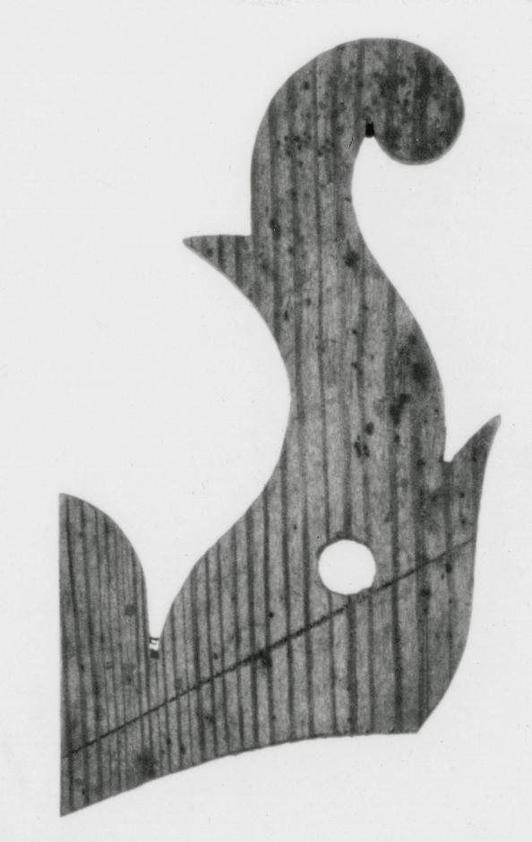 Black and white photograph of a cresting pattern.