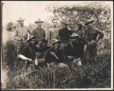 A group of native officers and one American