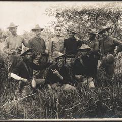 A group of native officers and one American