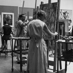 Art students painting