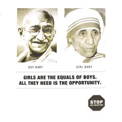 Girls are the equals of boys.
