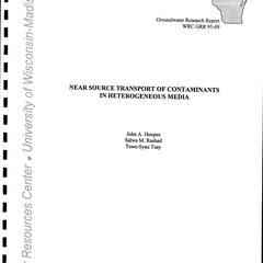 Near source transport of contaminants in heterogeneous media