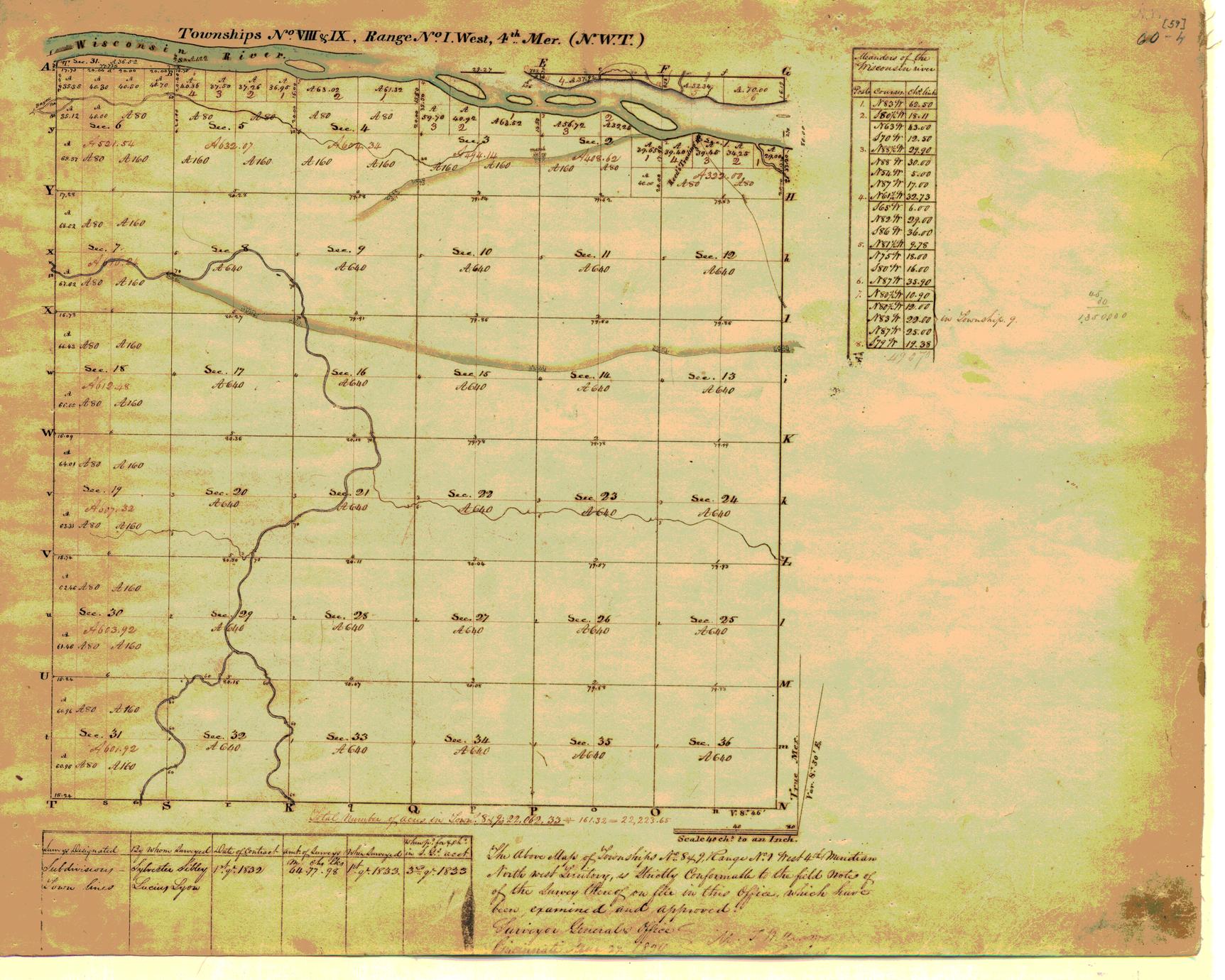 [Public Land Survey System map: Wisconsin Township 08 North, Range 01 West]