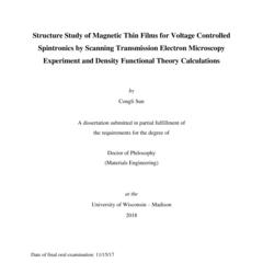 Structure Study of Magnetic Thin Films for Voltage Controlled Spintronics by Scanning Transmission Electron Microscopy Experiment and Density Functional Theory Calculations