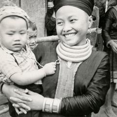 A Blue Hmong (Hmong Njua) mother and son in a Hmong village in the vicinity of Muang Vang Vieng in Vientiane Province
