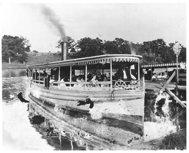 "Enterprise" steamboat and "Bower City Belle" boat on the Rock River