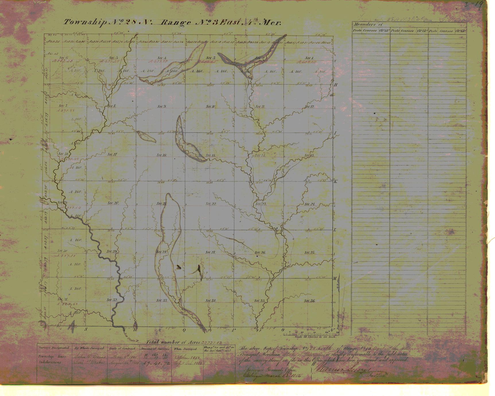 [Public Land Survey System map: Wisconsin Township 28 North, Range 03 East]