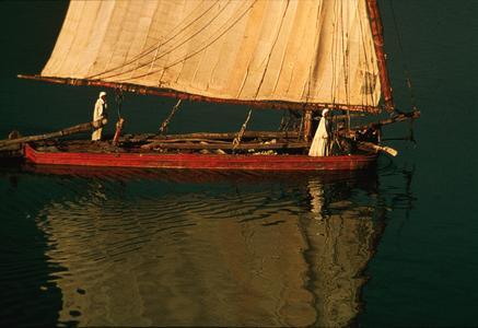 Close-Up View of Felucca (Sailing Boat) on Nile River