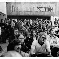 Campus overcrowding demonstration,1974