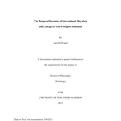 The Temporal Dynamics of International Migration and Linkages to Anti-Foreigner Sentiment