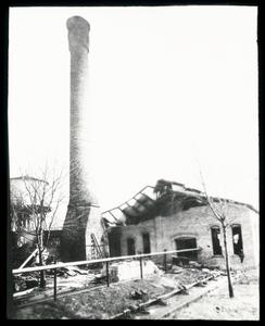 Laflin, Rand Powder Company explosion, power house, chimney, water tower, after the explosion
