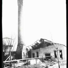 Laflin, Rand Powder Company explosion, power house, chimney, water tower, after the explosion
