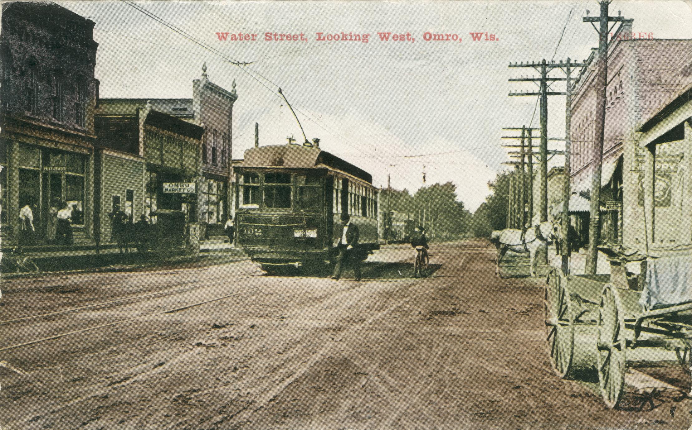 ‎Water Street, looking west, Omro, Wisconsin - UWDC - UW-Madison Libraries