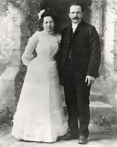 Mr. and Mrs. Frank Foster's wedding photo, 1901. Union Grove, Wisconsin