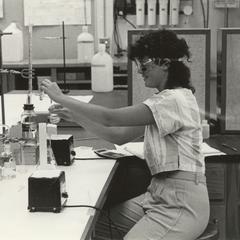 Student in a science laboratory