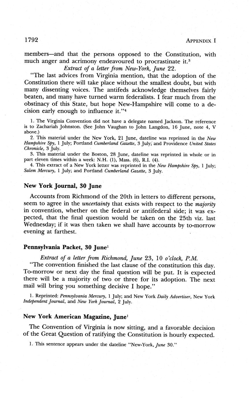 The Documentary History Of The Ratification Of The Constitution 27 Volumes Full View Uwdc