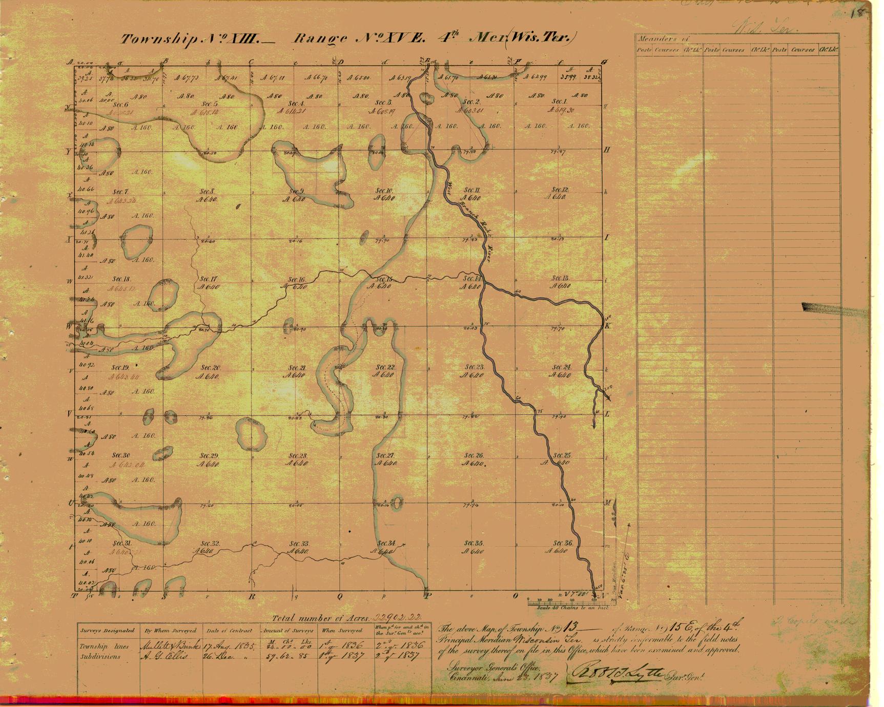[Public Land Survey System map: Wisconsin Township 13 North, Range 15 East]