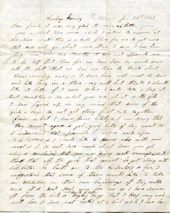Letter from George Hedges to Nathaniel Dominy VII, 1847