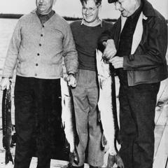 Governor LaFollette and dignitaries musky fishing