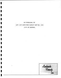 An appraisal of lot 3 of certified survey map no. 3743, city of Monona