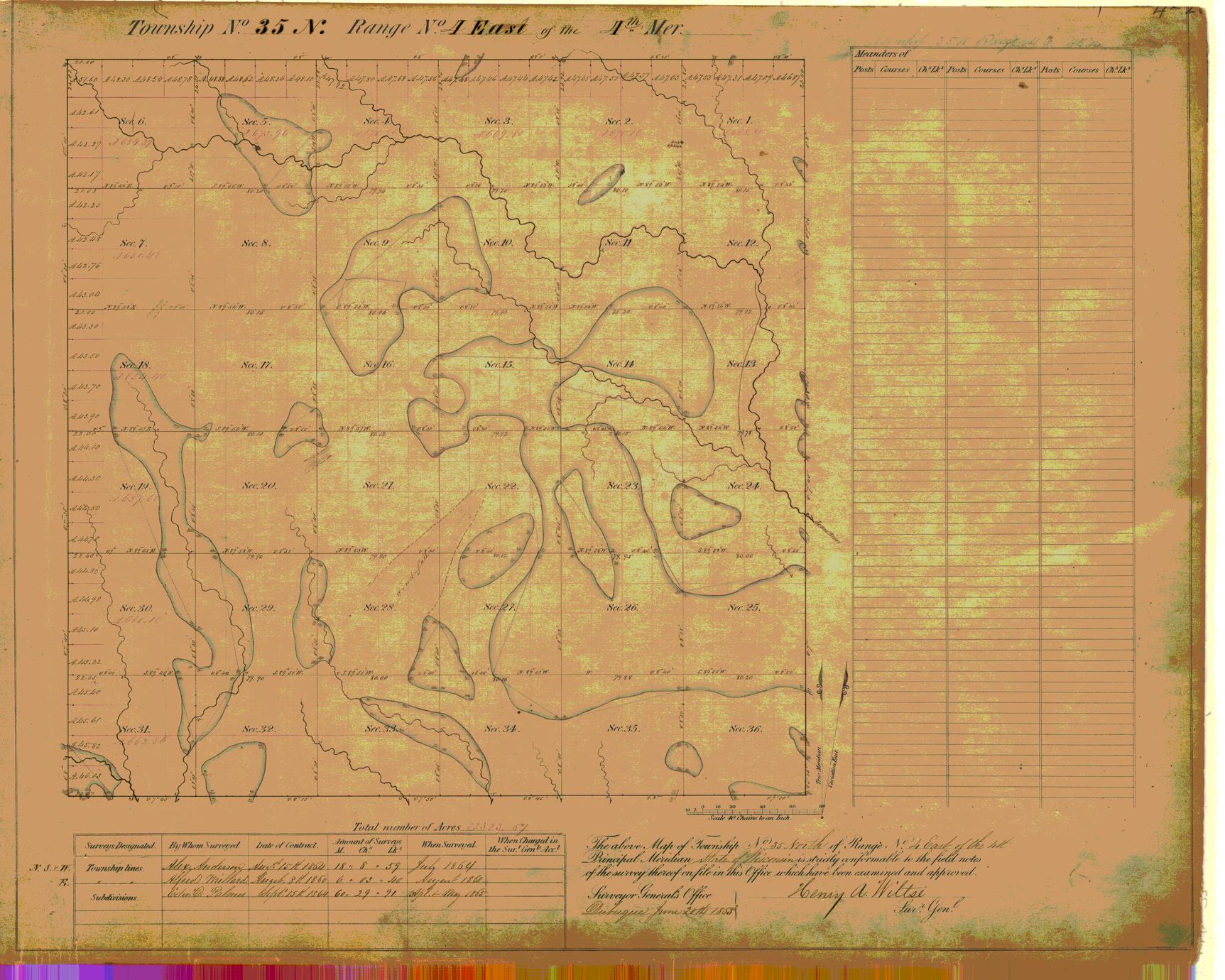 [Public Land Survey System map: Wisconsin Township 35 North, Range 04 East]