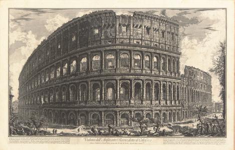 View of the Flavian Amphitheater, Called the Colosseum (Veduta dell'Anfiteatro Flavio, detto il Colosseo) from the series Views of Rome (Vedute di Roma)