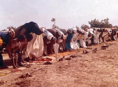 Muslim Men from Tumu Praying During Sallah