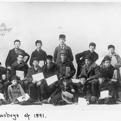 Janesville Gazette newspaper delivery boys (newsboys) in 1891