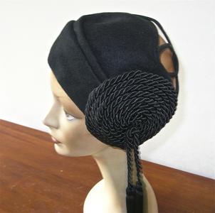 Black felt bandeau hat