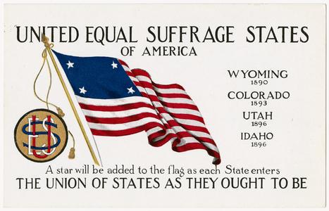 Four states, United Equal Suffrage States postcard