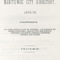 Pryor & Co's Manitowoc city directory, 1875-76