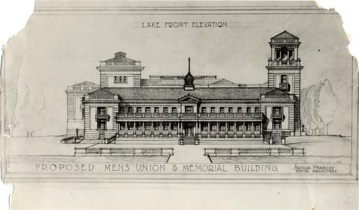Lake front elevation of the Union building