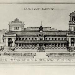 Lake front elevation of the Union building