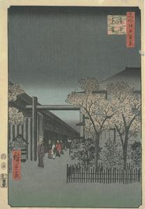 Dawn Clouds over the Licensed Quarter, no. 38 from the series One-hundred Views of Famous Places in Edo