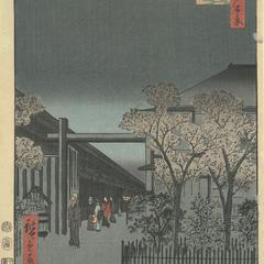 Dawn Clouds over the Licensed Quarter, no. 38 from the series One-hundred Views of Famous Places in Edo