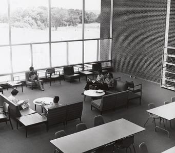 UW Center-Sheboygan, students in library, 1964