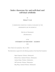 Index theorems for anti-self-dual and self-dual orbifolds