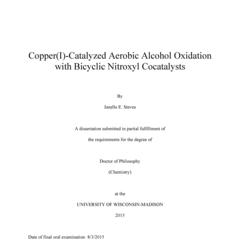 Copper(I)-Catalyzed Aerobic Alcohol Oxidation with Bicyclic Nitroxyl Cocatalysts