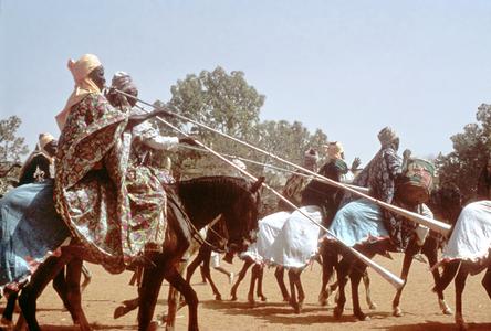 Long Horns (Kakaki) Used by Horseman in Parade at Sallah Celebration