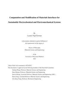 Computation and Modification of Materials Interfaces for Sustainable Electrochemical and Electromechanical Systems