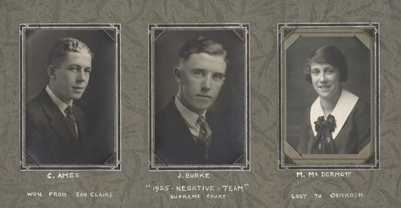 Debate team, negative, 1925
