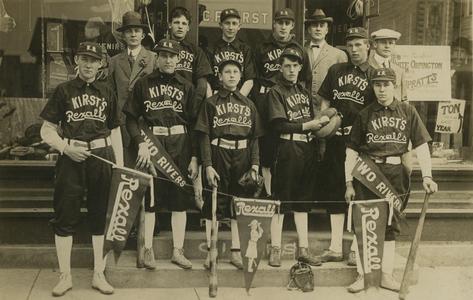 Postcard of Kirst's Rexall Club baseball team
