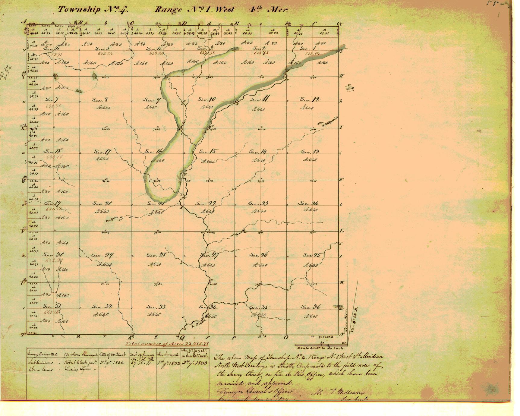 [Public Land Survey System map: Wisconsin Township 04 North, Range 01 West]