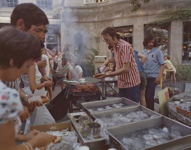 Serving brats on the Terrace