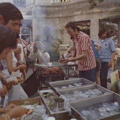 Serving brats on the Terrace