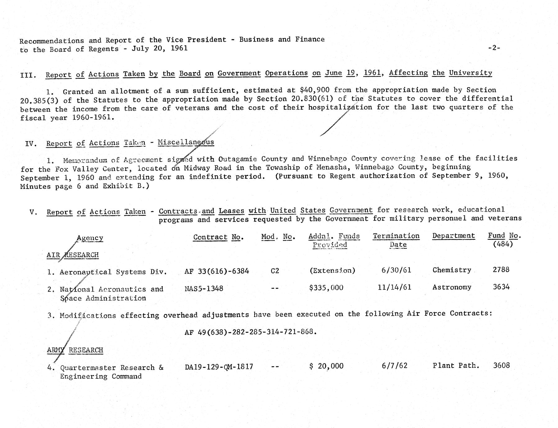 Conrad Arnold Elvehjem (19581962) Minutes of the University of