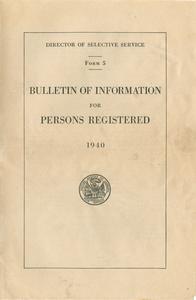 Bulletin of information for persons registered